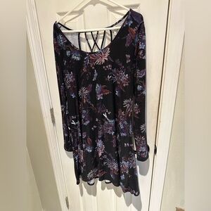 Floral Black Long Sleeve dress
